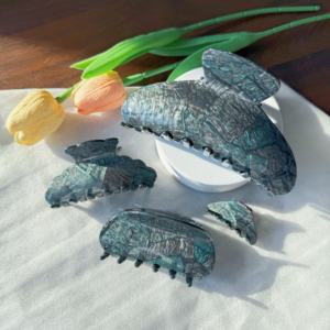 Juego de Pinzas para el Cabello de Acetato con Forma Personalizada Qianjin, Accesorios para el Cabello de Acetato de Celulosa Marmoleado para Mujeres y Niñas - Product Image 1