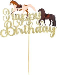1 pièce Décoration de <span class=keywords><strong>gâteau</strong></span> Joyeux Anniversaire <span class=keywords><strong>Cheval</strong></span>, Pique à <span class=keywords><strong>gâteau</strong></span> <span class=keywords><strong>Cheval</strong></span> pour <span class=keywords><strong>thème</strong></span> équestre, Baby Shower, Fournitures de fête d'anniversaire pour enfants - Product Image 3