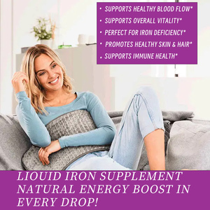 Gotas Líquidas Orales de Hierro de Marca Privada con Vitamina B6 y Vitamina B12, Suplementos Naturales que Favorecen un Flujo Sanguíneo Saludable, Líquido Dietético - Product Image 4