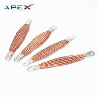 Câble de mise à la terre flexible tressé en cuivre avec bride, jumper de liaison statique pour porte/fenêtre/mur rideau, verrouillage de mise à la terre 50V Apex APX-550S