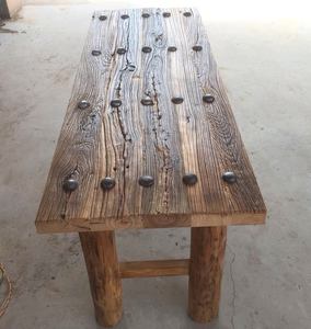 Trung Quốc Cổ Mộc Mạc Tái Chế Cũ Elm Bàn Gỗ Cổ Điển Tái Chế Tuổi Elm Đồ Nội Thất Gỗ Bàn Ăn - Product Image 6