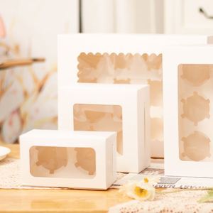 Wholesale Custom Dessert Tart Packing Box with Transparent Windows Cupcake Packing Box - Product Image 1