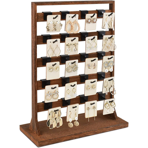 Support de rangement pour cartes de boucles d'oreilles à 20 crochets, un présentoir à bijoux en bois adapté aux cartes de boucles d'oreilles et aux présentoirs de bijoux - Product Image 1
