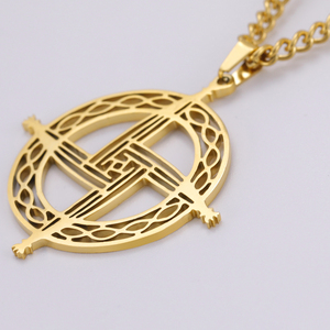 Myshape St Brigid十字架项链基督教和古爱尔兰保护标志不锈钢宗教珠宝2024 - Product Image 6