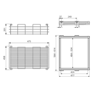 EMUCA 7087613 moka cesto Kit guide regolabili modulo 600 mm in alluminio Design moderno materiale cromato per armadio - Product Image 2