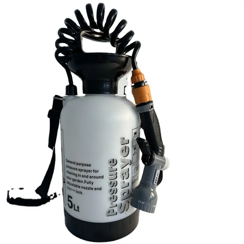 ขายร้อน 5L พลาสติกด้วยตนเองความดัน Sprayer แบบพกพากลางแจ้งอาบน้ําแคมป์ปิ้ง