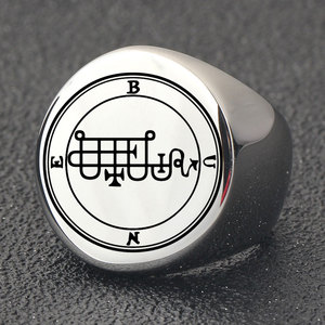 Bague ronde en acier inoxydable pour homme, 22 mm, motif note de musique dorée, bijou cadeau - Product Image 3