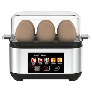 Vaporizador de Huevos <span class=keywords><strong>El</strong></span>éctrico Aihome <span class=keywords><strong>para</strong></span> Huevos Cocidos Suaves/Medios/Duros, Capacidad <span class=keywords><strong>para</strong></span> 6 Huevos, Control Táctil, Silencioso, Apagado Automático, Carcasa de Plástico - Product Image 1