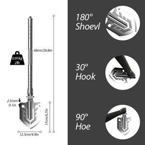 Pala de acampada multifuncional, pala táctica plegable de supervivencia, portátil, multiherramienta con cuchillo - Product Image 5
