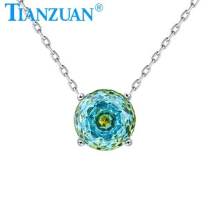 925 argent rond dames mode mixte bicolore yeux gemmes pendentif collier jolis bijoux pour filles cadeau bijoux - Product Image 6