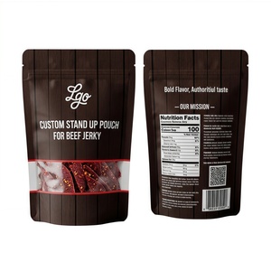 Low MOQ 500pcs Custom Printed BOPP Stand Up Zipper Pouches High Barrier Moisture Proof Food Storage Bags for Beef Jerky - Product Image 1