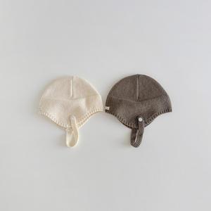 قبعة أطفال كورية لطيفة للجنسين للخريف والشتاء، قبعة محبوكة بأزرار، قبعة رقيقة لحماية الأذن للرضع، قابلة للارتداء فوق الملابس، مصنوعة من السباندكس/القطن، مقاس 48-50 سم - Product Image 3