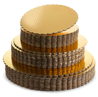 Oro 12 pulgadas redondo debajo de las tablas de pastel Diseño de moleteado Bases circulares de cartón Recubierto de PE de un solo lado para uso alimentario