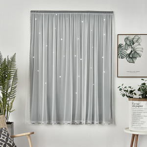Sunny Textile Punch-free <span class=keywords><strong>tende</strong></span> Magic Sticky Blackout Curtain camera da letto Hollow Star Princess Style tenda trasparente a doppio strato - Product Image 6