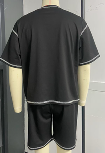 Completo Estivo da Uomo 2 Pezzi: Top a Maniche Corte + <span class=keywords><strong>Pantaloni</strong></span> Tinta Unita con Collo Rotondo e Vita Elastica - Product Image 3