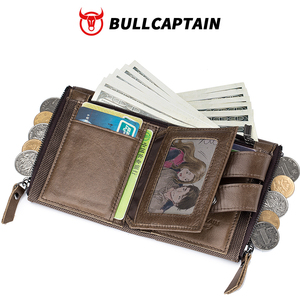 BULLCAPTAIN Genuine Leather Short <b>Wallet</b> <b>Men</b> Real Leather Gentle Anti <b>Rfid</b> Blocking Pure Leather Bifold <b>Wallet</b> <b>for</b> Man - Product Image 5