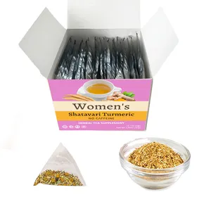 ओम पैकेज ऑर्गेनिक हल्दी शटवायर रूट मोरिंगा पत्ती चाय चीनी हर्बल प्राकृतिक स्वाद वाली महिलाओं के चाय हार्मोन संतुलन
