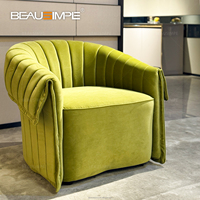 Fauteuil moderne Manta Fauteuil simple luxueux en velours vert Fauteuil lounge inclinable pour le salon Fauteuil d'appoint à siège unique