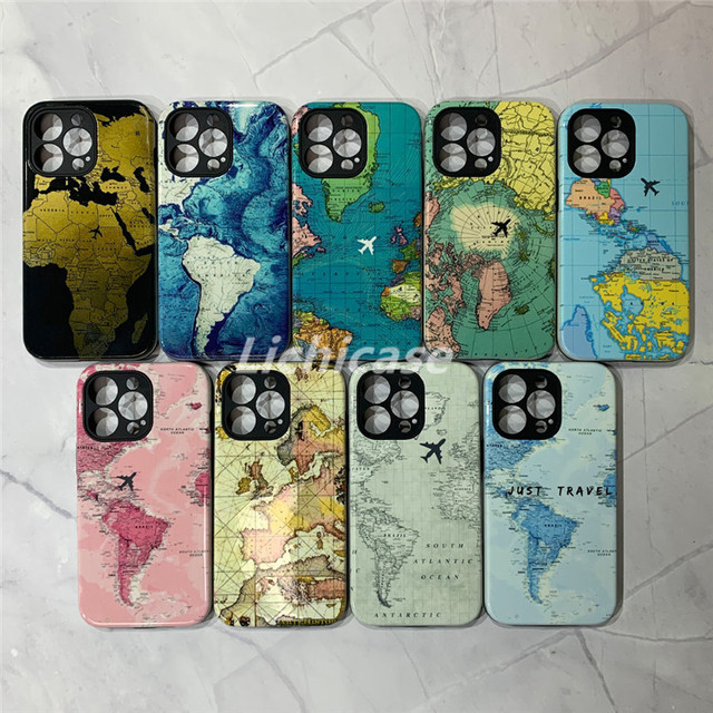 Camera Protective 3D Printed Customised Phone Case for ZTE Blade V30 Vita World Map Defender Case