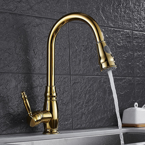 Смеситель кухонный латунный с вытяжным опрыскивателем - Product Image 3