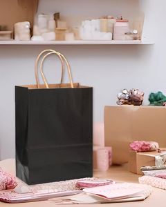 Sacs en papier biodégradables personnalisés pour le shopping, emballages cadeaux, sacs en papier kraft brun - Product Image 5