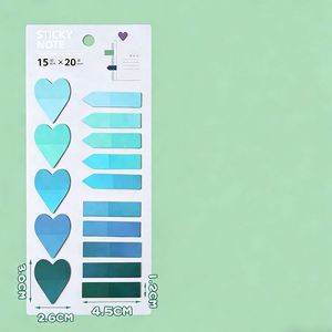 300-sheet Multicolor Mixed Set Heart-shaped Strip Self-adhesive Sticky Note Labels <b>Memo</b> <b>Pads</b> for Office/school Document - Product Image 2