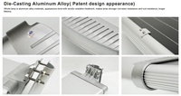 Lampe solaire LED de rue PAD50W 3030 à haut lumen, résistante à la poussière et à l'eau IP65, construction en alliage d'aluminium, garantie de 3 ans pour usage urbain