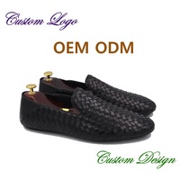 Chaussures mocassins en cuir ciré pour hommes, de haute qualité, avec logo et design personnalisés, style décontracté, en cuir tressé, fabrication artisanale, OEM ODM