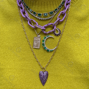 <span class=keywords><strong>Collana</strong></span> Gemnel personalizzata con ciondolo a <span class=keywords><strong>ferro</strong></span> <span class=keywords><strong>di</strong></span> <span class=keywords><strong>cavallo</strong></span> placcato oro con diamanti e gemme, stile raffinato - Product Image 6