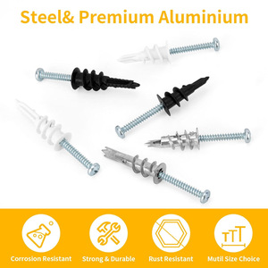Baiguluo Drywall Anchors 300pcs Set Zinc Plated Carbon Steel Hammer Drive Anchors For Gypsum Board Wall Mounting - Product Image 3