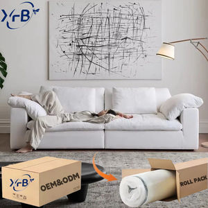 Canapé modulaire en tissu crème minimaliste moderne, <span class=keywords><strong>housse</strong></span> amovible lavable, rembourrage en éponge, meubles pour petit espace, salon - Product Image 1