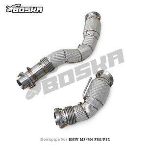 Collecteur d'échappement personnalisé avec catalyseur pour M3/M4 F80/F82 S55 3.0T 2014-2019 en acier inoxydable 1,5 mm à haut débit 100/200/300/400 catalyseur - Product Image 2