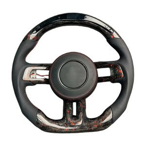 พวงมาลัยคาร์บอนไฟเบอร์ดีไซน์หรูพร้อมไฟ LED แสดงตำแหน่งเกียร์ สำหรับรถฟอร์ด มัสแตง จีที ปี 2018 2019 2020 - Product Image 2