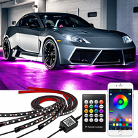 PCS I04 Kit de 6 Lumières LED RGBIC Double Rangée pour Effet Sous-Éclairage, Contrôle par Application, Couleurs Rêveuses, Étanche IP68