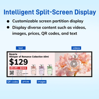 MinewTag Pantalla LCD Publicitaria Personalizable de 43.8 Pulgadas con Clasificación IP65 para Borde de Estante, Señalización Digital para Supermercados