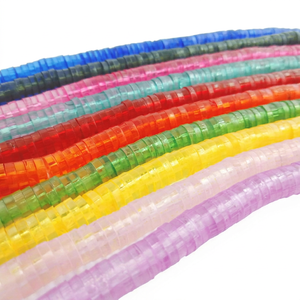 Perles Heishi en pierre de 6 mm, 8 pouces, 1 brin – Brins de perles en vrac – Pour la fabrication de bracelets et colliers DIY – Vente en gros du Rajasthan - Product Image 1