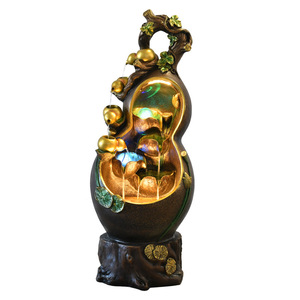 Fontaine en forme de gourde pour salon, décoration d'intérieur Feng Shui, sculpture en résine décorative - Product Image 5