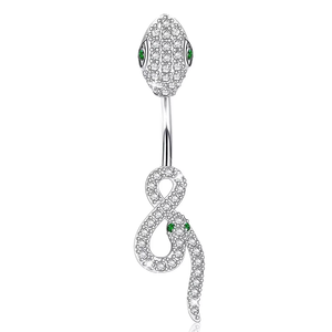 Nuovo Design 2026 <span class=keywords><strong>Piercing</strong></span> all'<span class=keywords><strong>Ombelico</strong></span> a Forma di <span class=keywords><strong>Serpente</strong></span> con Fiocco in CZ, Gioiello per il Corpo in Acciaio Inossidabile alla Moda per Donne e Uomini - Product Image 4