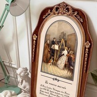 Tableau mural classique baroque vintage de style européen avec cadre sculpté pour la décoration intérieure du salon et de la chambre
