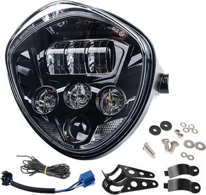 Phare de <span class=keywords><strong>moto</strong></span> LED 7 pouces, faisceau Hi Lo, DRL blanc, avec support de montage universel pour <span class=keywords><strong>moto</strong></span>, compatible - Product Image 1