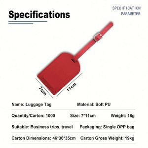 Etiqueta de Equipaje de Cuero PU con Logotipo Personalizado Promocional, Etiqueta de Equipaje Duradera e Impermeable con Logotipo, Etiqueta de Identificación de Maleta de Viaje Antipérdida - Product Image 4