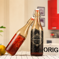 Vente en gros Ez Swing Bouteille en verre 250ml 500ml 750ml 1000ml 1L Vide Transparent Kombucha Verre Swing Top Bouteille