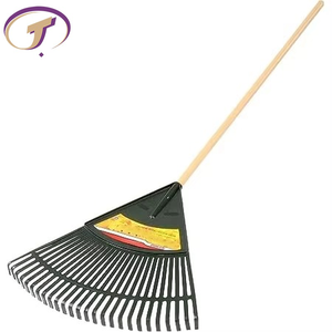 <span class=keywords><strong>Rastrello</strong></span> <span class=keywords><strong>per</strong></span> foglie e rami con manico lungo in legno o acciaio, 30 denti in plastica - Product Image 1