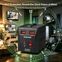 Régulateur de tension automatique domestique Ruikang avec fonctions de protection complètes pour la consommation électrique quotidienne familiale