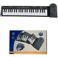 Piano à clavier pour tous les âges, 49 touches, portable, rechargeable, piano électronique à rouler à la main, piano à rouler à la main avec haut-parleur intégré