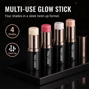 ไฮไลท์เตอร์แบบแท่ง 4 เฉดสี กันน้ำ วีแกน ผลิตจากแร่ธาตุ สำหรับแต่งหน้าใบหน้า แบบหมุนขึ้น - Product Image 1