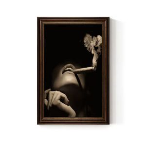 Sexy Mädchen Wand kunst mit Geld Zigarre Retro Pop Style Leinwand für Bar Pub Lounge Industrial Decor - Product Image 2