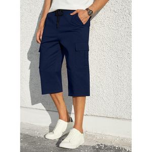 Pantalones Cortos Cargo Casuales de Algodón para Hombre FOXA, con Cordón Ajustable, por Debajo de la Rodilla, 13 Pulgadas, con 6 Bolsillos, Transpirables y Elásticos - Product Image 5