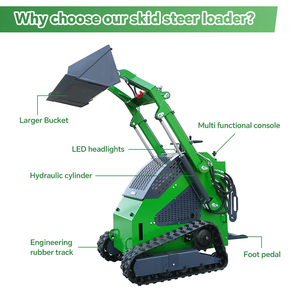 Mini Skid Steer Loader <b>Stand</b> on Tracked With Forestry Mulcher Auger Snow Blower Trencher Pallet Forks China Skid Steer - Product Image 5
