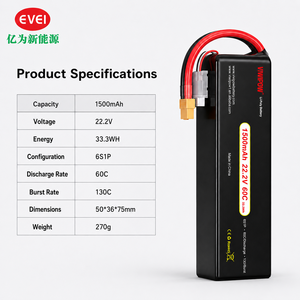 Batterie de drone rechargeable Viwipow haute performance 1500mAh 22.2V 60C pour photographie aérienne, cartographie et course FPV - Product Image 5